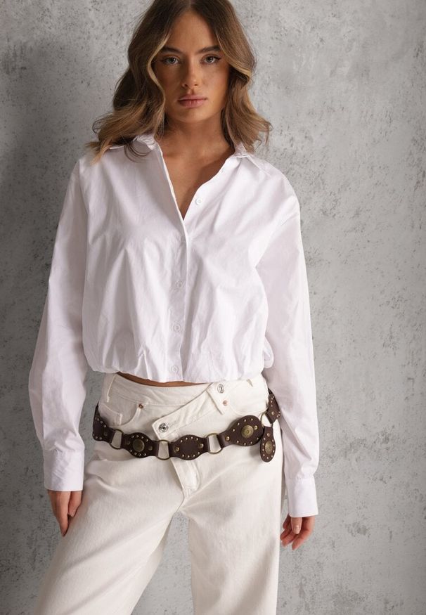 Renee - Biała Koszula z Bawełny w Stylu Balloon Oversize Arlelia. Okazja: na co dzień. Typ kołnierza: kołnierzyk klasyczny. Kolor: biały. Materiał: bawełna. Styl: casual, elegancki, klasyczny