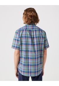 Wrangler - WRANGLER SS 1 PKT SHIRT MĘSKA KOSZULA W KRATĘ KRATA BLUE MADARAS 112350503