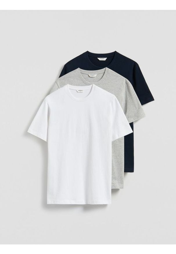 Reserved - T-shirt regular 3 pack - wielobarwny. Materiał: bawełna, dzianina