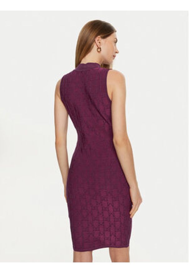 Marciano Guess Sukienka dzianinowa 4YGK0A 5718Z Bordowy Bodycon Fit. Kolor: czerwony. Materiał: wiskoza. Typ sukienki: bodycon