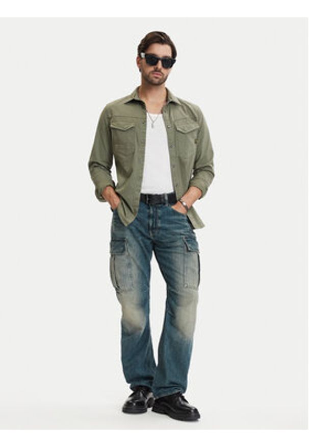 G-Star RAW - G-Star Raw Koszula Dakota D23616-D920 Zielony Slim Fit. Kolor: zielony. Materiał: bawełna