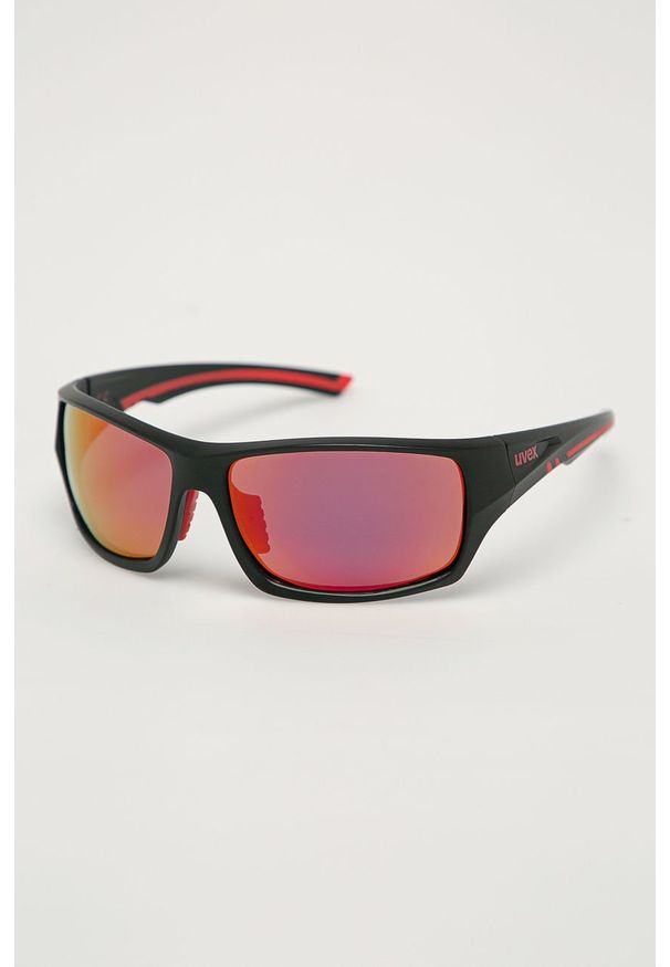 Uvex - Okulary przeciwsłoneczne Sportstyle 222. Kształt: prostokątne. Kolor: czerwony. Materiał: syntetyk, materiał