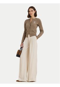 Lauren Ralph Lauren - LAUREN RALPH LAUREN Kardigan 200932225012 Brązowy Slim Fit. Kolor: brązowy. Materiał: bawełna #4