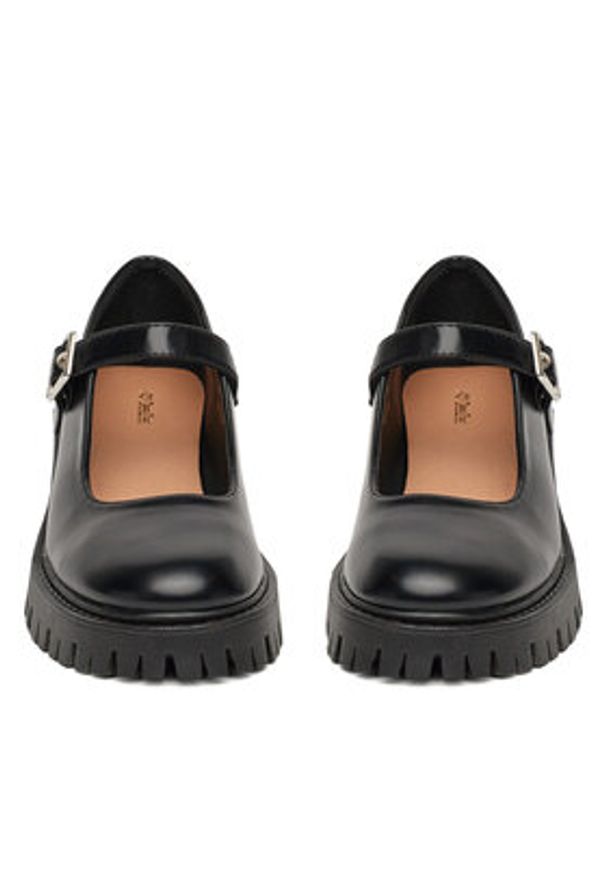 DeeZee Półbuty 1755-1 Czarny. Kolor: czarny. Materiał: skóra