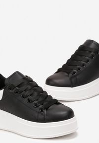 Born2be - Czarne Sneakersy na Platformie Blaria. Kolor: czarny. Obcas: na platformie #3