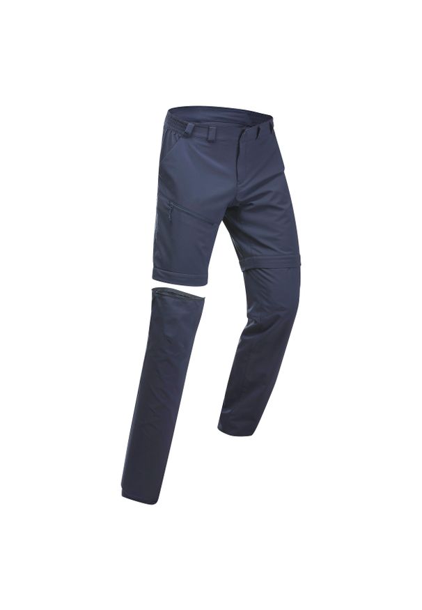 quechua - Spodnie turystyczne męskie Quechua MH150 2w1. Kolor: niebieski. Materiał: materiał, poliester. Sport: wspinaczka