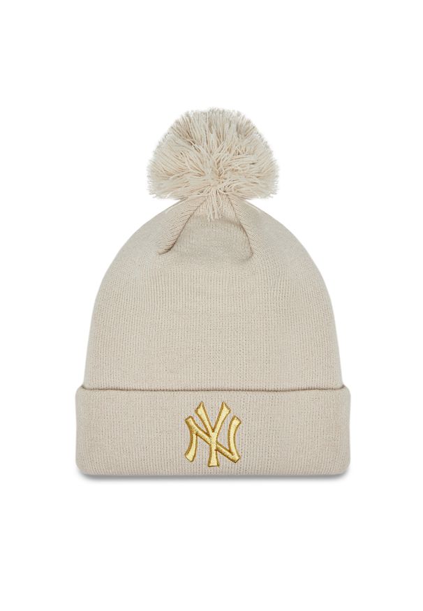Czapka New Era Wmns Metallic Pom Beanie Nyy 60364284 Szary. Kolor: szary. Materiał: materiał, akryl