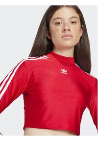 Adidas - adidas Bluzka 3-Stripes IR8132 Czerwony Slim Fit. Kolor: czerwony. Materiał: syntetyk #4