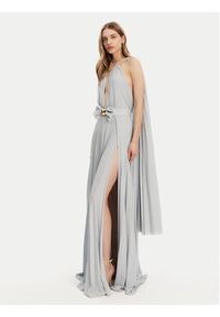 Elisabetta Franchi Sukienka wieczorowa AB-R13-51E2-V860 Srebrny Regular Fit. Kolor: srebrny. Materiał: wiskoza. Styl: wizytowy