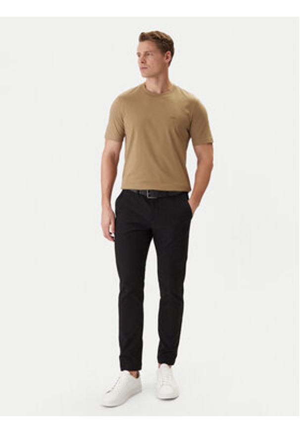 BOSS T-Shirt Thompson 01 50468347 Khaki Regular Fit. Kolor: brązowy. Materiał: bawełna