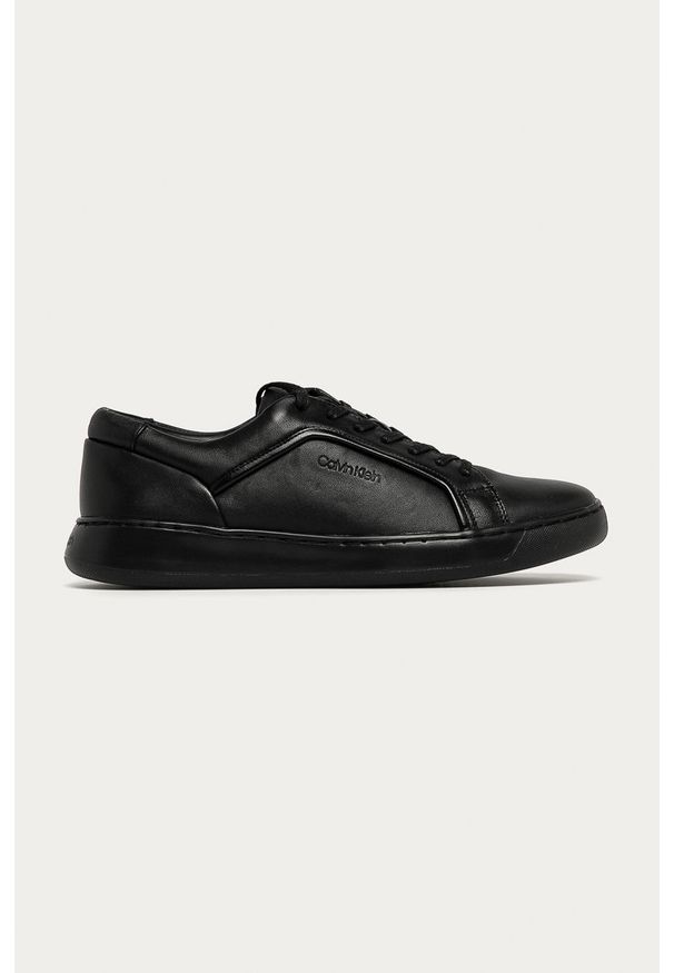 Calvin Klein - Buty skórzane. Nosek buta: okrągły. Zapięcie: sznurówki. Kolor: czarny. Materiał: skóra. Szerokość cholewki: normalna