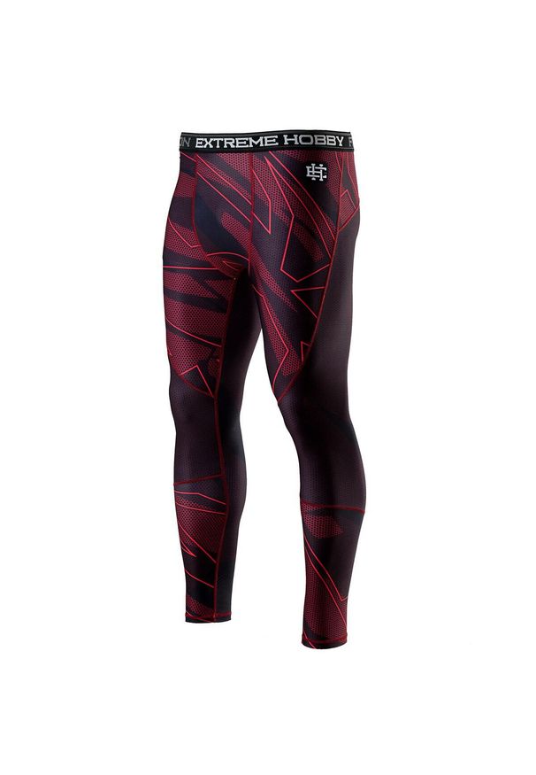 Legginsy sportowe męskie EXTREME HOBBY SHADOW. Kolor: czerwony, wielokolorowy, brązowy. Materiał: poliester, elastan