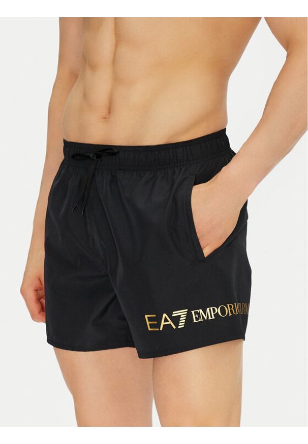 EA7 Emporio Armani Szorty kąpielowe 7M000519 AF13049 MC004 Czarny Regular Fit. Kolor: czarny. Materiał: syntetyk
