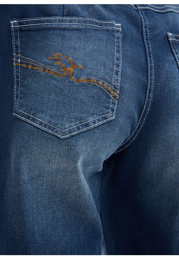 bonprix - Dżinsy wide leg, mid waist, elastyczna gumka w talii. Kolor: niebieski