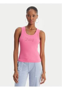 Juicy Couture Top Thin Strap JCWLV126308 Różowy Slim Fit. Kolor: różowy. Materiał: bawełna #1