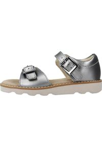 Clarks - Sandały CLARKS CROWN BLOOM T Srebrny. Kolor: szary. Materiał: skóra. Sezon: lato