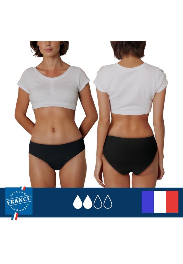 PLIM UNDERWEAR - Majtki Menstruacyjne – średni chłonność. Kolor: czarny