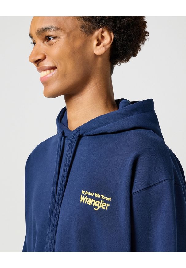 Wrangler - WRANGLER MĘSKA BLUZA Z KAPTUREM HOODIE 112357369. Typ kołnierza: kaptur