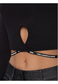 Karl Lagerfeld Jeans Bluzka 240J1703 Czarny Slim Fit. Kolor: czarny. Materiał: wiskoza #5