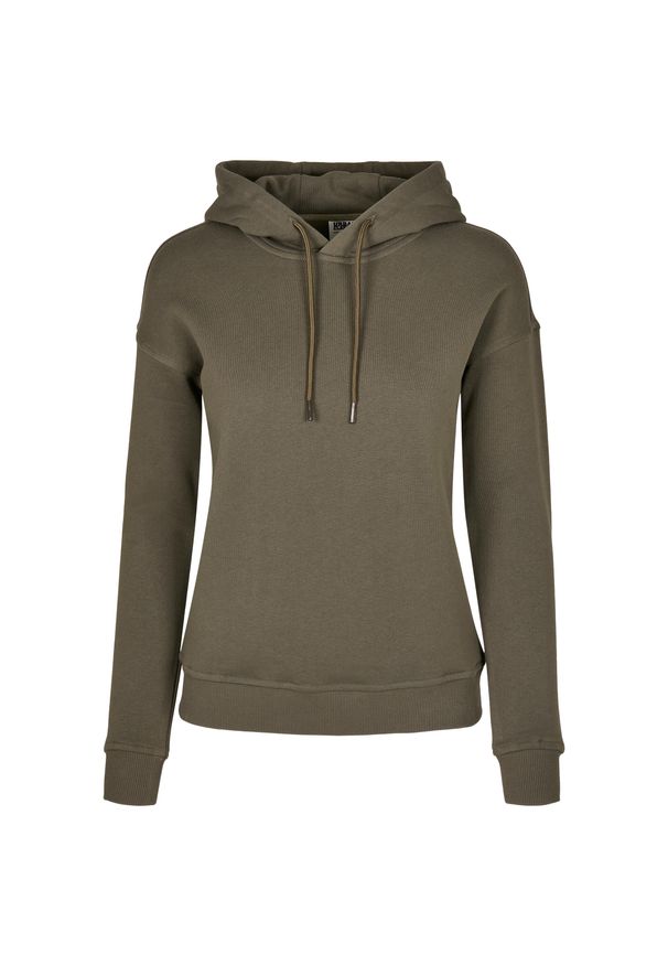 Bluza damska z kapturem Urban Classics organic (grandes tailles). Typ kołnierza: kaptur. Kolor: zielony. Materiał: bawełna