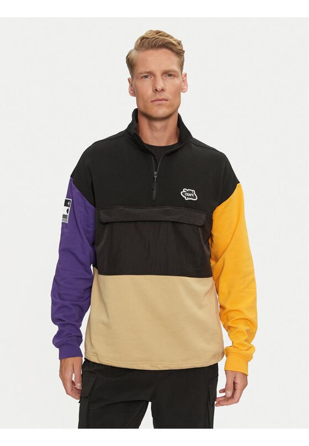 Colourwear Bluza Bloc Half Zip 70102538 Czarny Regular Fit. Kolor: czarny. Materiał: bawełna