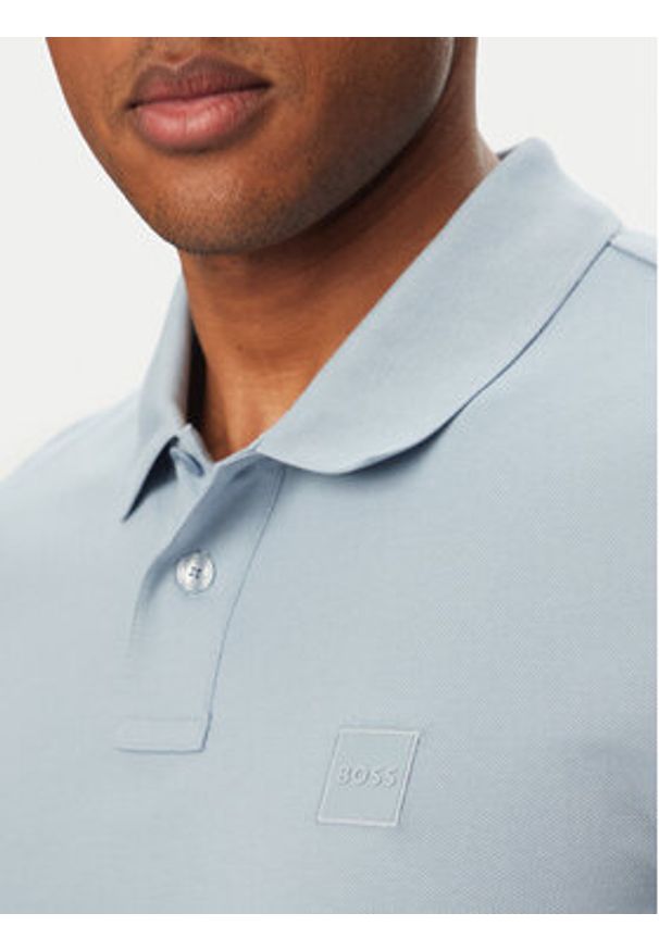 BOSS Polo Passenger 50507803 Niebieski Slim Fit. Typ kołnierza: polo. Kolor: niebieski. Materiał: bawełna