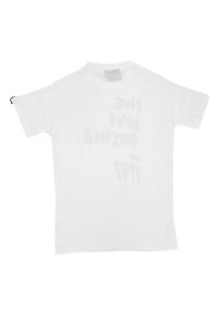 LEONE 1947 APPAREL - Błyszcząca dziewczęca koszulka maxi z krótkim rękawem. Kolor: biały. Długość rękawa: krótki rękaw. Długość: krótkie. Sport: joga i pilates