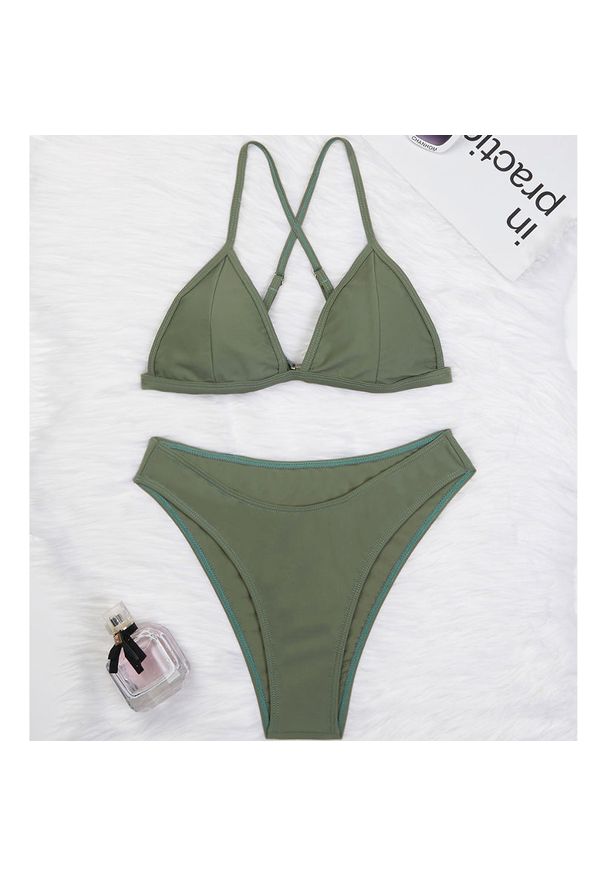 Intica - Bikini usztywniane z figami plażowe odporne na słońce i wodę Cassondra. Kolor: zielony. Materiał: materiał
