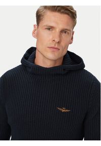Aeronautica Militare Sweter 262MA1665UL00409 Granatowy Regular Fit. Kolor: niebieski. Materiał: bawełna #5