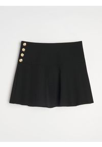 Sinsay - Spódnica mini z ozdobnymi guzikami - czarny. Kolor: czarny #1