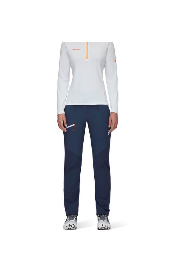 Spodnie softshell damskie Mammut Courmayeur SO Pants. Kolor: niebieski. Materiał: softshell
