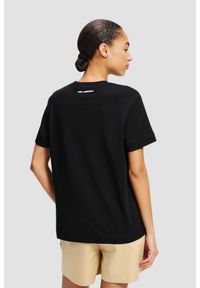 Karl Lagerfeld - KARL LAGERFELD Czarny t-shirt damski Ikon Aquarelle K. Kolor: czarny