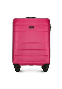 Wittchen - Walizka kabinowa z ABS-u żłobiona różowa. Kolor: różowy. Materiał: guma. Styl: klasyczny #1