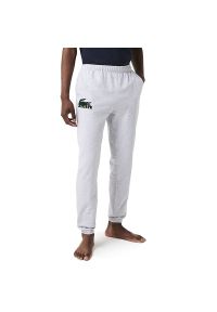 Spodnie Lacoste Loungewear Shell 3H5422-Y9K - szare. Kolor: szary. Materiał: dresówka, materiał, elastan, bawełna, poliester