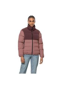 Kurtka puchowa damska Jack Wolfskin Alex Down. Kolor: brązowy. Materiał: puch
