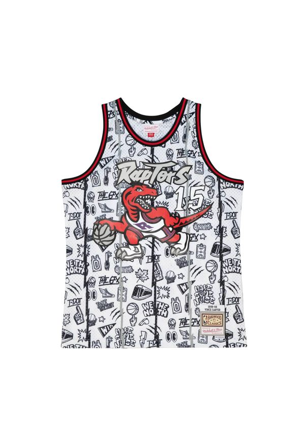 Mitchell & Ness - Jersey Toronto Raptors Doodle Swingman Vince Carter 1998-99. Kolor: biały. Materiał: jersey. Sport: koszykówka