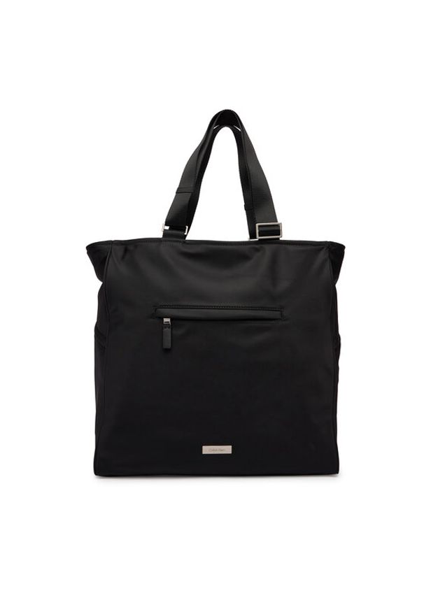 Calvin Klein Torba Sleek Pocket Tote LV04D3340G Czarny. Kolor: czarny. Materiał: materiał