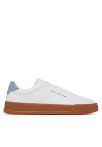 TOMMY HILFIGER - Tommy Hilfiger Sneakersy Th Court Lth Detail Ess FM0FM05367 Biały. Kolor: biały. Materiał: skóra