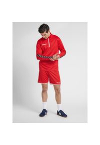 Bluza Hummel demi-zip hmlAUTHENTIC. Kolor: wielokolorowy, czerwony, różowy. Materiał: materiał. Sport: piłka nożna, fitness