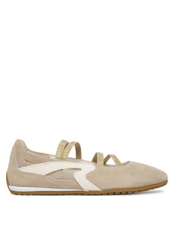 Replay - REPLAY Baleriny GWSN2 .000.C0008L Beżowy. Kolor: beżowy. Materiał: zamsz, skóra