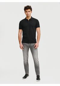 Pako Lorente - PAKO LORENTE – Czarny t-shirt polo. Typ kołnierza: polo. Kolor: czarny. Materiał: bawełna, elastan #6