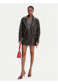 Guess Spódnica z imitacji skóry W5YD46 WHDI0 Szary Regular Fit. Kolor: szary. Materiał: skóra #4