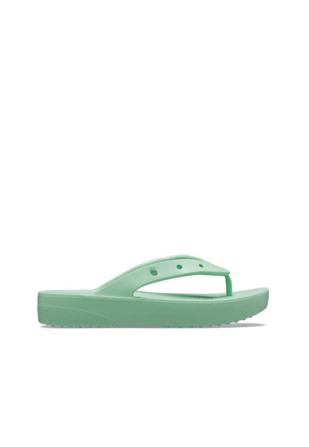 Japonki damskie Crocs Classic Platform. Kolor: zielony. Materiał: syntetyk, materiał. Obcas: na platformie