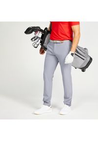 INESIS - Spodnie do golfa męskie Inesis WW500. Kolor: szary. Materiał: materiał, poliester, elastan, skóra. Sport: golf