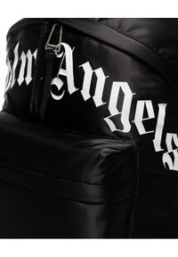 PALM ANGELS - Czarny plecak z logo. Kolor: czarny. Materiał: nylon. Wzór: paski #4