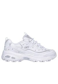 skechers - Buty do chodzenia damskie Skechers Dlites Glamour. Zapięcie: sznurówki. Kolor: biały. Materiał: tkanina, skóra, materiał. Szerokość cholewki: normalna. Model: Skechers Sport. Sport: turystyka piesza