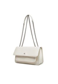 Calvin Klein Jeans Torebka Chain Ew Flap Conv Chain Bag LV04K3084G Écru. Materiał: skórzane #3