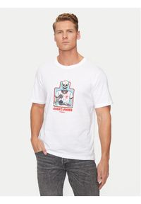 Jack & Jones - Jack&Jones T-Shirt Eight Skull 12264841 Biały Standard Fit. Kolor: biały. Materiał: bawełna