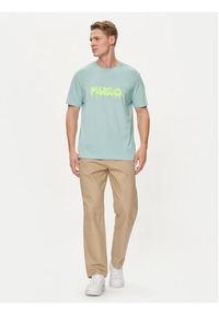 Hugo T-Shirt Decation 50515282 Niebieski Regular Fit. Kolor: niebieski. Materiał: bawełna