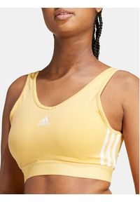 Adidas - adidas Top Essentials 3-Stripes IR6110 Żółty Slim Fit. Kolor: żółty. Materiał: bawełna